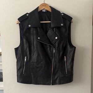 Ransom Black Leather Vest